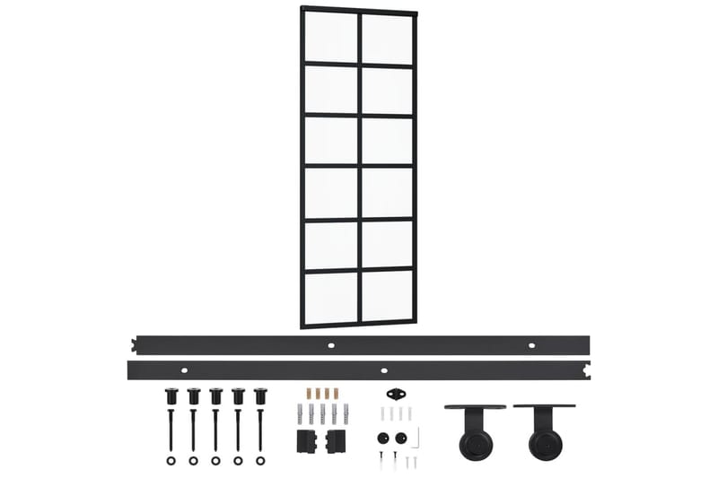 skydedør m. monteringssæt 76x205 cm - Sort - Hus & renovering - Byggeri - Dørre & porte - Skydedøre