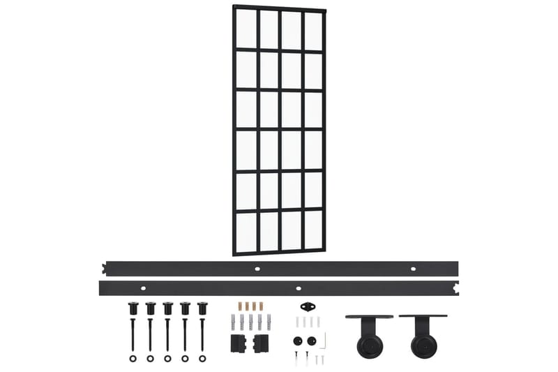 skydedør m. monteringssæt 76x205 cm - Sort - Hus & renovering - Byggeri - Dørre & porte - Skydedøre