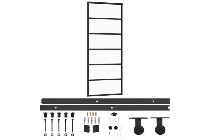skydedør m. monteringssæt 76x205 cm - Sort - Hus & renovering - Byggeri - Dørre & porte - Skydedøre