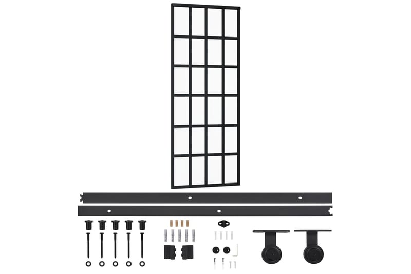 skydedør m. monteringssæt 76x205 cm - Sort - Hus & renovering - Byggeri - Dørre & porte - Skydedøre