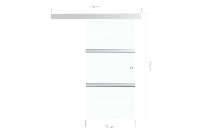 Skydedør Med Stop Sikkerhedsglas Og Aluminium 76x205 cm - Hus & renovering - Byggeri - Dørre & porte - Skydedøre