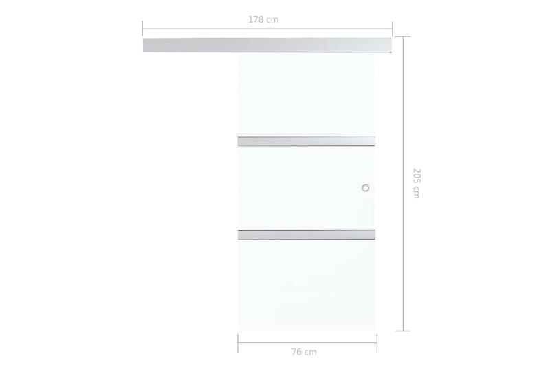 Skydedør Med Stop Sikkerhedsglas Og Aluminium 76x205 cm - Hus & renovering - Byggeri - Dørre & porte - Skydedøre