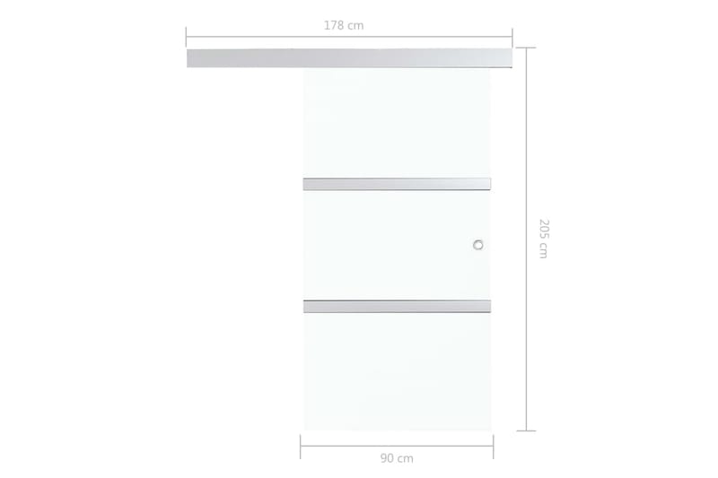 Skydedør Med Stop Sikkerhedsglas Og Aluminium 90x205 cm - Hus & renovering - Byggeri - Dørre & porte - Skydedøre