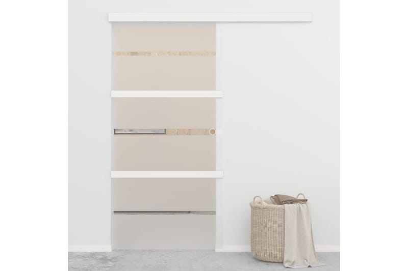 Skydedør Sikkerhedsglas Og Aluminium 102,5x205cm Sølvfarvet - Hus & renovering - Byggeri - Dørre & porte - Skydedøre