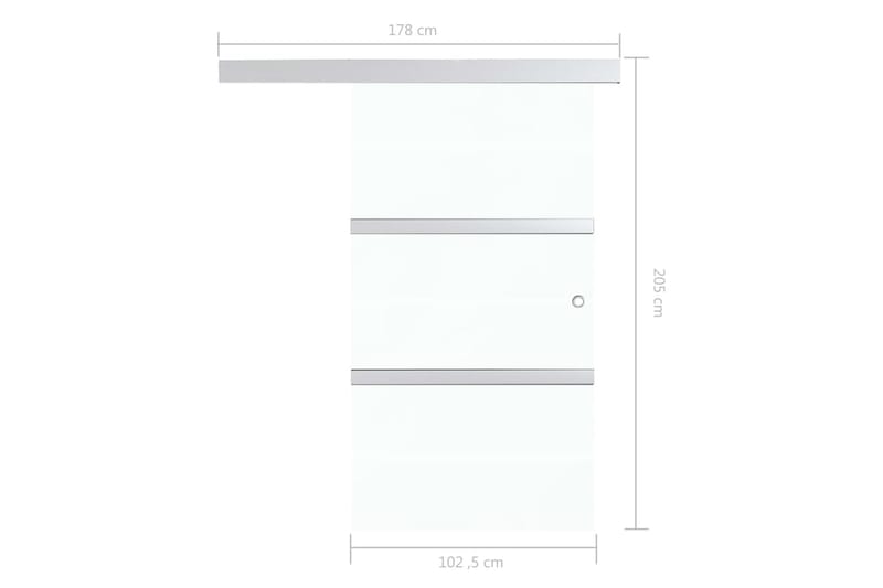Skydedør Sikkerhedsglas Og Aluminium 102,5x205cm Sølvfarvet - Hus & renovering - Byggeri - Dørre & porte - Skydedøre