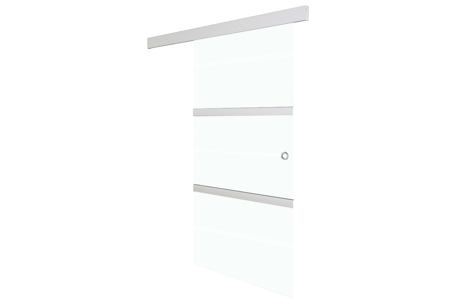Skydedør Sikkerhedsglas Og Aluminium 76x205 cm Sølvfarvet - Hus & renovering - Byggeri - Dørre & porte - Skydedøre