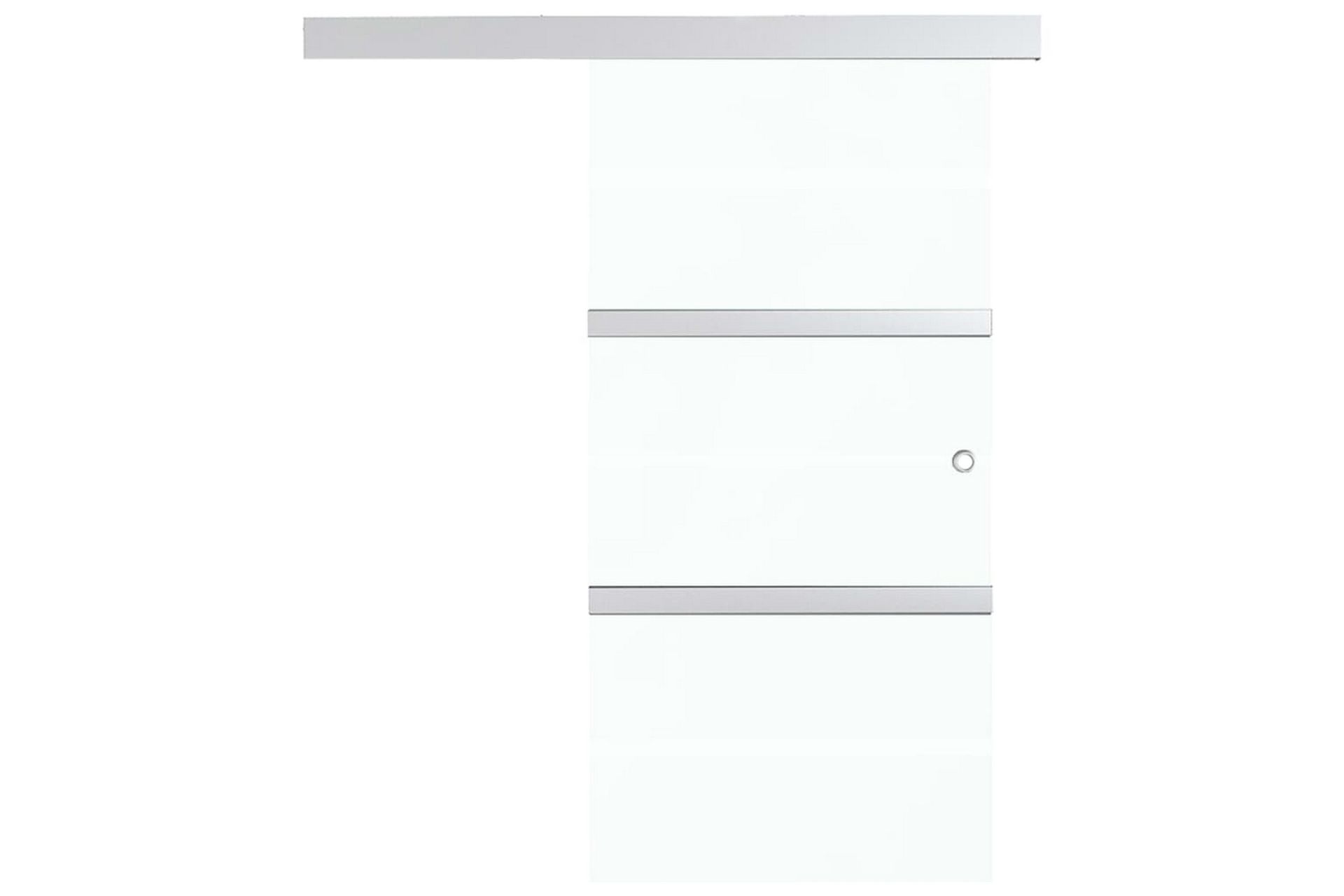 Skydedør Sikkerhedsglas Og Aluminium 76x205 cm Sølvfarvet - Hus & renovering - Byggeri - Dørre & porte - Skydedøre