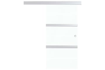 Skydedør Sikkerhedsglas Og Aluminium 76x205 cm Sølvfarvet - Hus & renovering - Byggeri - Dørre & porte - Skydedøre