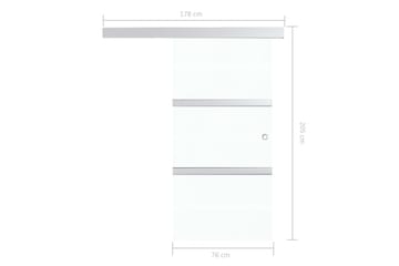 Skydedør Sikkerhedsglas Og Aluminium 76x205 cm Sølvfarvet - Hus & renovering - Byggeri - Dørre & porte - Skydedøre