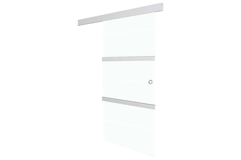 Skydedør Sikkerhedsglas Og Aluminium 90x205 cm Sølvfarvet - Hus & renovering - Byggeri - Dørre & porte - Skydedøre