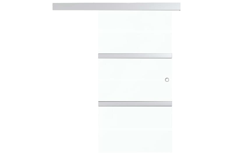 Skydedør Sikkerhedsglas Og Aluminium 90x205 cm Sølvfarvet - Hus & renovering - Byggeri - Dørre & porte - Skydedøre