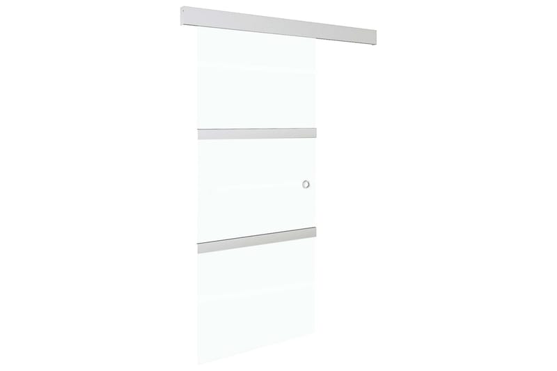 Skydedør Sikkerhedsglas Og Aluminium 90x205 cm Sølvfarvet - Hus & renovering - Byggeri - Dørre & porte - Skydedøre