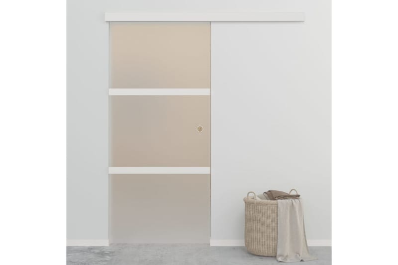 Skydedør Sikkerhedsglas Og Aluminium 90x205 cm Sølvfarvet - Hus & renovering - Byggeri - Dørre & porte - Skydedøre
