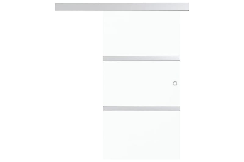 Skydedør Sikkerhedsglas Og Aluminium 90x205 cm Sølvfarvet - Hus & renovering - Byggeri - Dørre & porte - Skydedøre