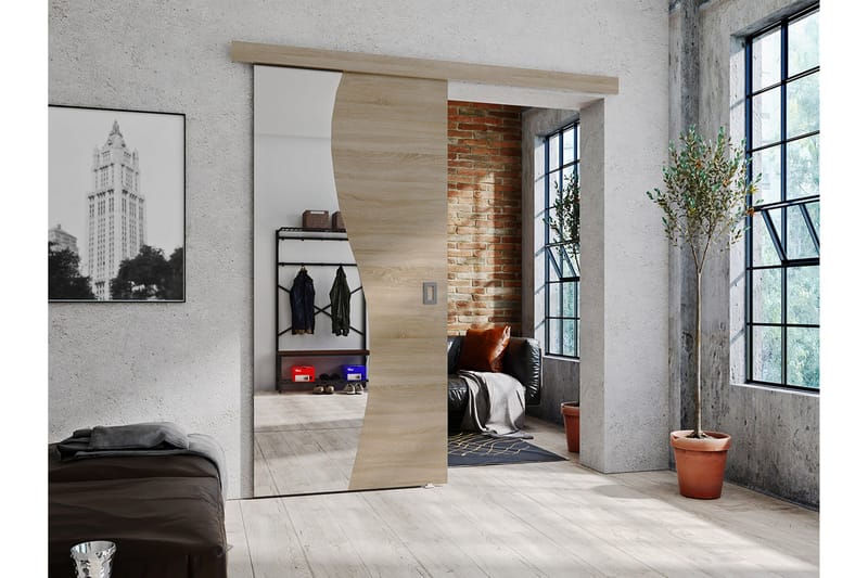 Grinduga Skydedør med Spejl - Hus & renovering - Byggeri - Dørre & porte - Skydedøre