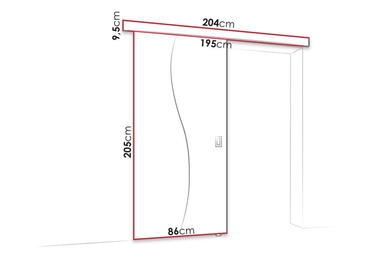 Grinduga Skydedør med Spejl - Hus & renovering - Byggeri - Dørre & porte - Skydedøre - Indvendig skydedør