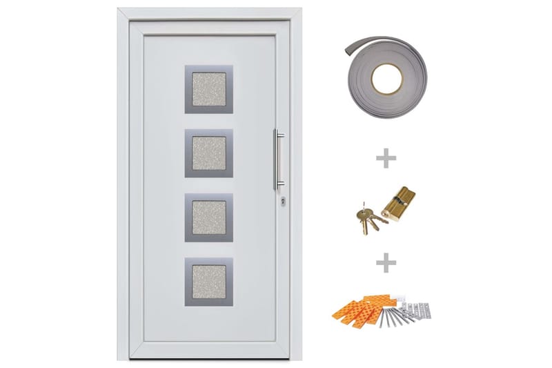 Fordør 108 X 200 Cm Hvid - Hvid - Hus & renovering - Byggeri - Dørre & porte - Yderdør & hoveddør - Enkelt yderdør
