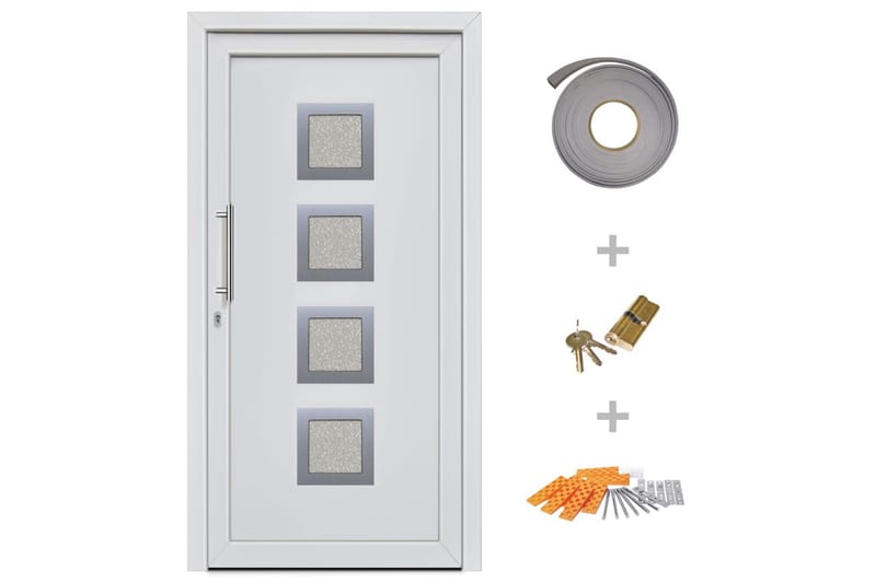 Fordør 88 X 200 Cm Hvid - Hvid - Hus & renovering - Byggeri - Dørre & porte - Yderdør & hoveddør - Enkelt yderdør