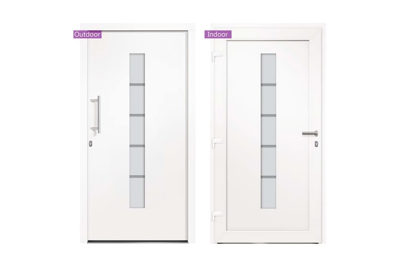 hoveddør 100x200 cm aluminium og PVC hvid - Hvid - Hus & renovering - Byggeri - Dørre & porte - Yderdør & hoveddør - Enkelt yderdør