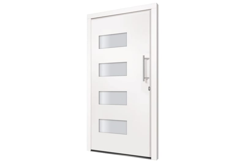 hoveddør 100x200 cm aluminium og PVC hvid - Hvid - Hus & renovering - Byggeri - Dørre & porte - Yderdør & hoveddør - Enkelt yderdør