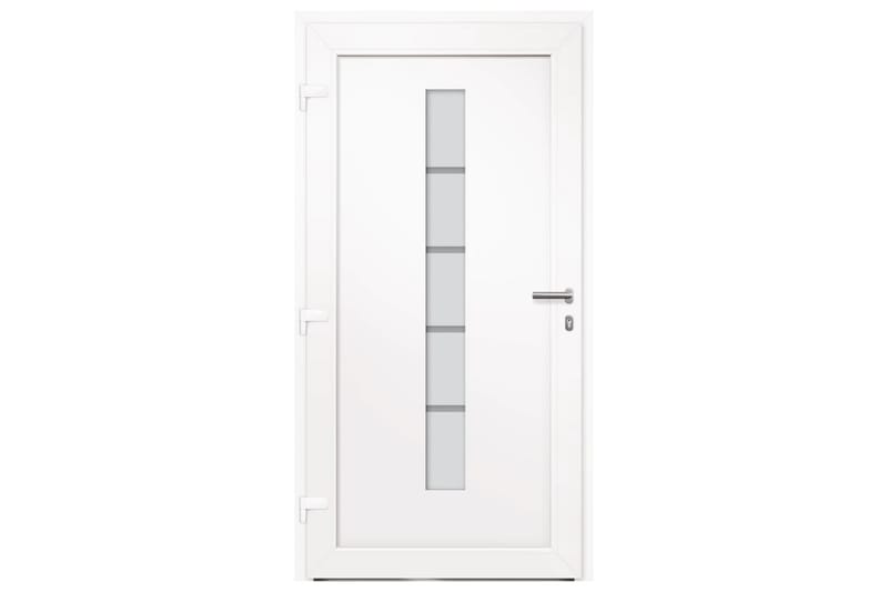 hoveddør 100x200 cm aluminium og PVC hvid - Hvid - Hus & renovering - Byggeri - Dørre & porte - Yderdør & hoveddør - Enkelt yderdør