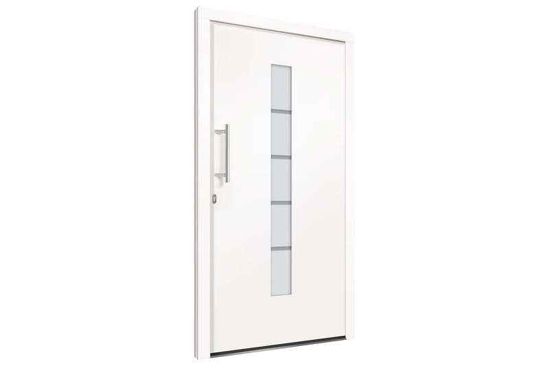 hoveddør 100x210 cm aluminium og PVC hvid - Hvid - Hus & renovering - Byggeri - Dørre & porte - Yderdør & hoveddør - Enkelt yderdør