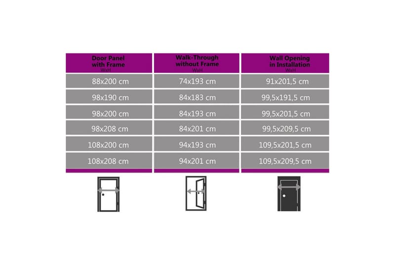 hoveddør 100x210 cm aluminium og PVC hvid - Hvid - Enkelt yderdør