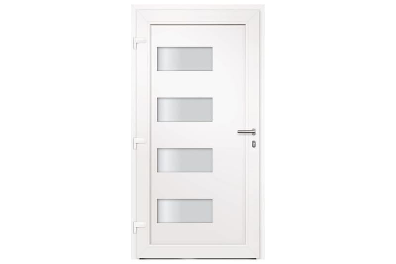 hoveddør 100x210 cm aluminium og PVC hvid - Hvid - Hus & renovering - Byggeri - Dørre & porte - Yderdør & hoveddør - Enkelt yderdør