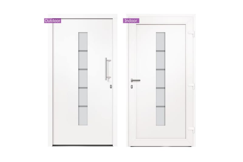 hoveddør 100x210 cm aluminium og PVC hvid - Hvid - Hus & renovering - Byggeri - Dørre & porte - Yderdør & hoveddør - Enkelt yderdør