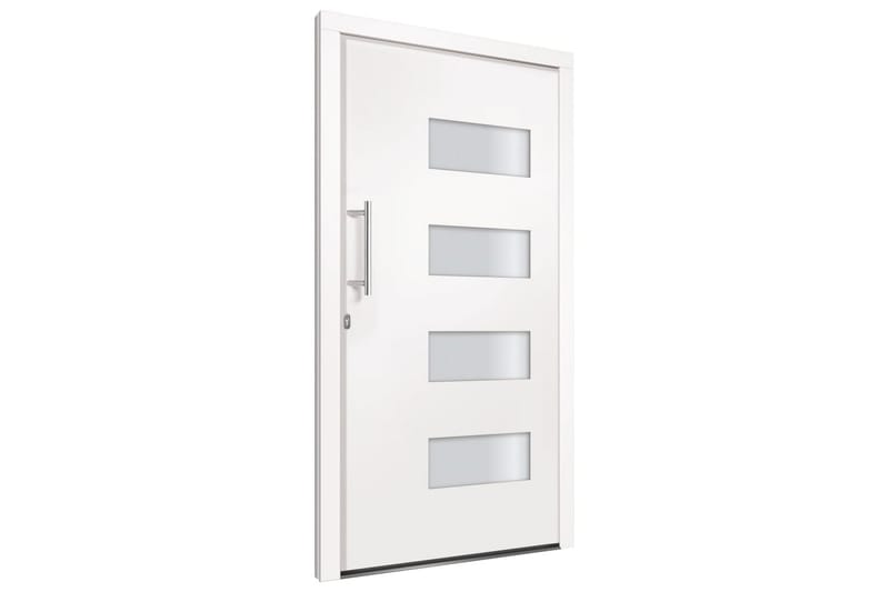 hoveddør 100x210 cm aluminium og PVC hvid - Hvid - Hus & renovering - Byggeri - Dørre & porte - Yderdør & hoveddør - Enkelt yderdør