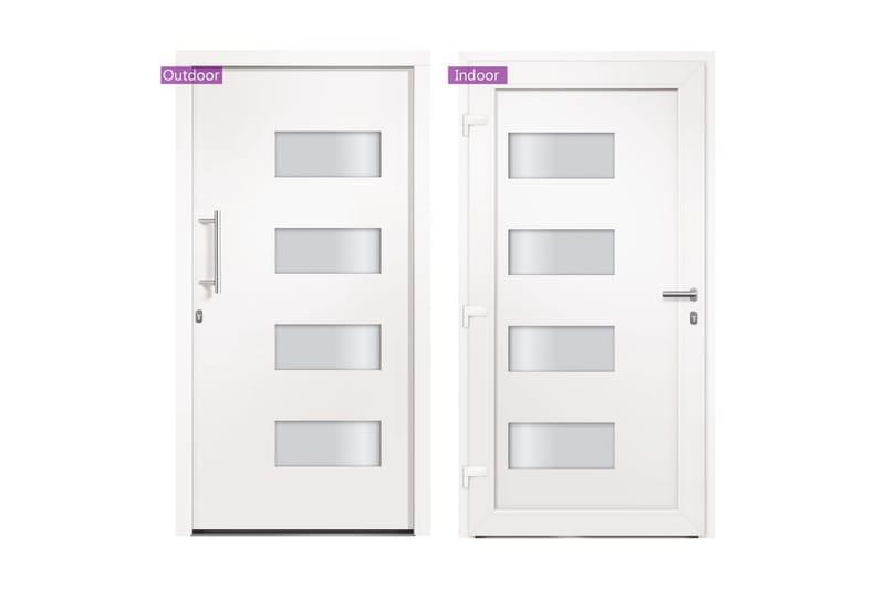 hoveddør 100x210 cm aluminium og PVC hvid - Hvid - Hus & renovering - Byggeri - Dørre & porte - Yderdør & hoveddør - Enkelt yderdør