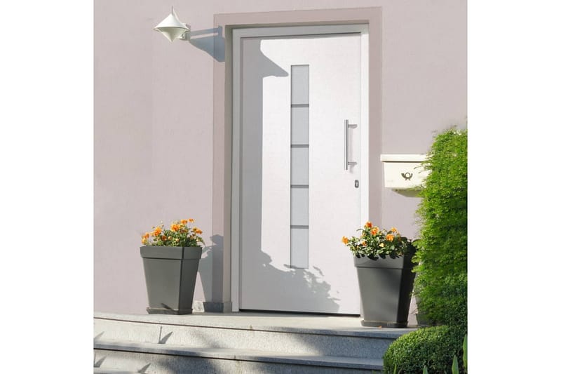 hoveddør 110x210 cm aluminium og PVC hvid - Hvid - Hus & renovering - Byggeri - Dørre & porte - Yderdør & hoveddør - Enkelt yderdør