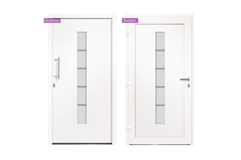 hoveddør 110x210 cm aluminium og PVC hvid - Hvid - Hus & renovering - Byggeri - Dørre & porte - Yderdør & hoveddør - Enkelt yderdør