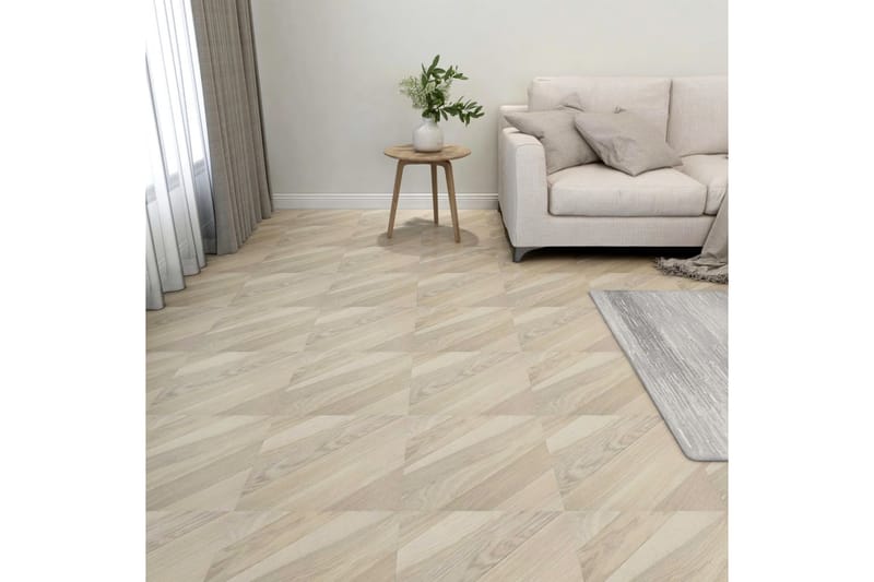 Selvklæbende Gulvbrædder 55 Stk. 5,11 M² Pvc Beigestribet - Beige - Hus & renovering - Byggeri - Gulv, væg & tag - Gulv - Gulvplader & plastikfliser