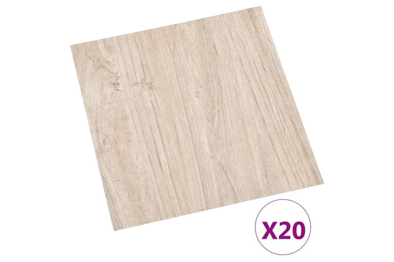 selvklæbende gulvbrædder 20 stk. 1,86 m² PVC lysebrun - Brun - Hus & renovering - Byggeri - Gulv, væg & tag - Gulv - Vinylgulv & plastik gulv