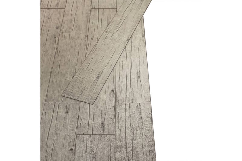 selvklæbende PVC-gulvplanker 5,21 m² 2 mm egetræ afvasket - Beige - Træflise balkon - Vinylgulv & plastik gulv - Gulvplader & plastikfliser