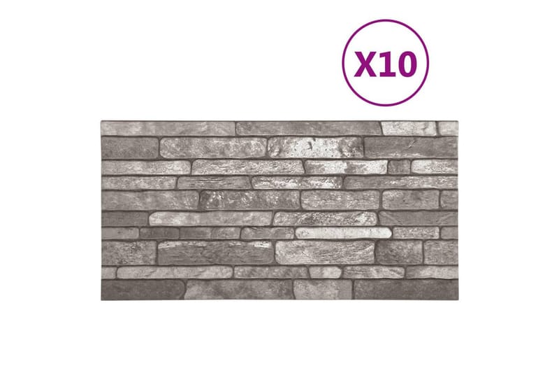 3D-vægpaneler 10 stk. murstensdesign EPS mørkegrå - Hus & renovering - Byggeri - Gulv, væg & tag - Gulv & vægbeklædning - Vægpanel & panelplade