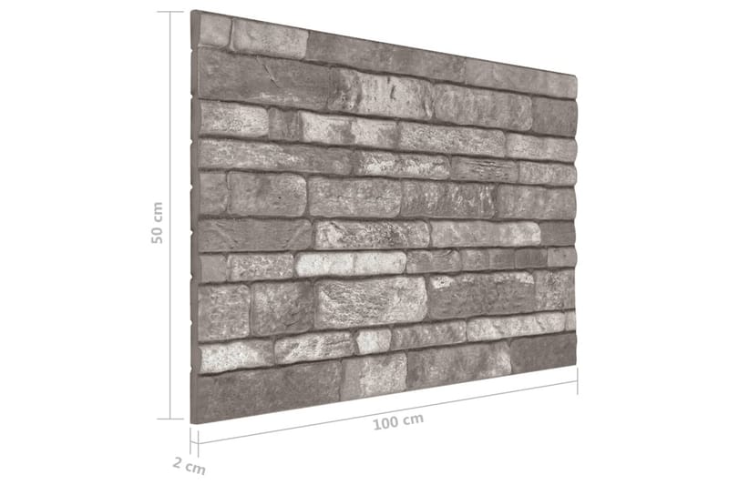 3D-vægpaneler 10 stk. murstensdesign EPS mørkegrå - Vægpanel & panelplade