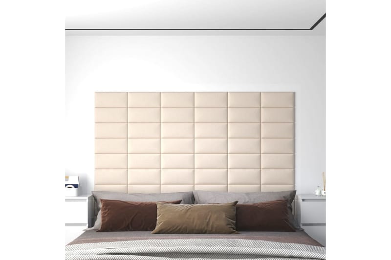 beBasic vægpaneler 12 stk. 30x15 cm 0,54 mÂ² fløjl cremefarvet - Creme - Hus & renovering - Byggeri - Gulv, væg & tag - Gulv & vægbeklædning - Vægpanel & panelplade