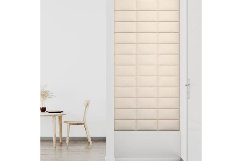 beBasic vægpaneler 12 stk. 30x15 cm 0,54 mÂ² fløjl cremefarvet - Creme - Hus & renovering - Byggeri - Gulv, væg & tag - Gulv & vægbeklædning - Vægpanel & panelplade