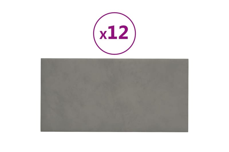 beBasic vægpaneler 12 stk. 30x15 cm 0,54 mÂ² fløjl lysegrå - GrÃ¥ - Hus & renovering - Byggeri - Gulv, væg & tag - Gulv & vægbeklædning - Vægpanel & panelplade