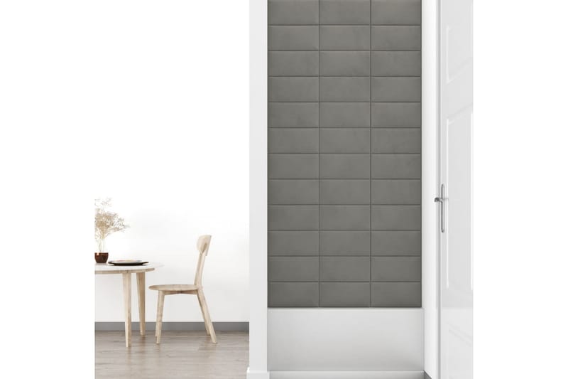 beBasic vægpaneler 12 stk. 30x15 cm 0,54 mÂ² fløjl lysegrå - GrÃ¥ - Hus & renovering - Byggeri - Gulv, væg & tag - Gulv & vægbeklædning - Vægpanel & panelplade