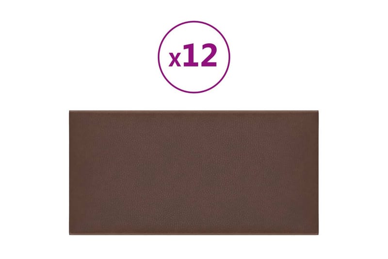 beBasic vægpaneler 12 stk. 30x15 cm 0,54 mÂ² kunstlæder brun - Brun - Hus & renovering - Byggeri - Gulv, væg & tag - Gulv & vægbeklædning - Vægpanel & panelplade