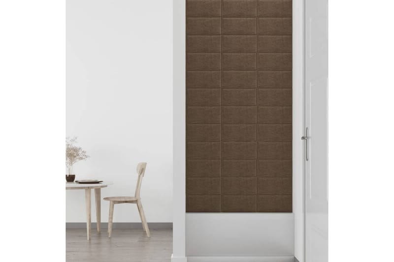 beBasic vægpaneler 12 stk. 30x15 cm 0,54 mÂ² stof brun - Brun - Vægpanel & panelplade