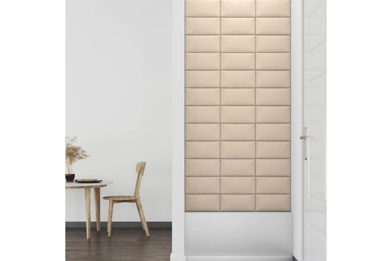 beBasic vægpaneler 12 stk. 30x15 cm 0,54 mÂ² stof cremefarvet - Creme - Hus & renovering - Byggeri - Gulv, væg & tag - Gulv & vægbeklædning - Vægpanel & panelplade