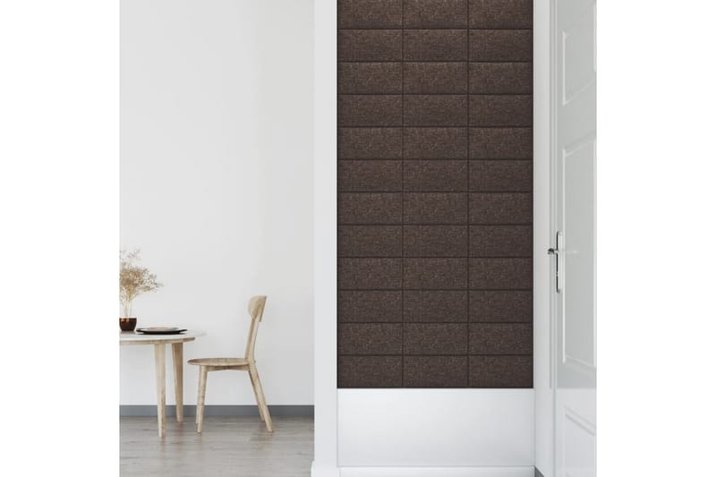 beBasic vægpaneler 12 stk. 30x15 cm 0,54 mÂ² stof gråbrun - GrÃ¥brun - Vægpanel & panelplade