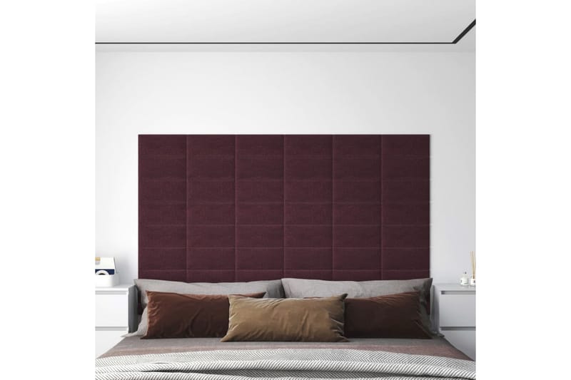 beBasic vægpaneler 12 stk. 30x15 cm 0,54 mÂ² stof lilla - Violet - Hus & renovering - Byggeri - Gulv, væg & tag - Gulv & vægbeklædning - Vægpanel & panelplade