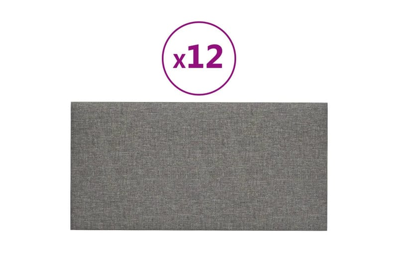 beBasic vægpaneler 12 stk. 30x15 cm 0,54 mÂ² stof lysegrå - GrÃ¥ - Hus & renovering - Byggeri - Gulv, væg & tag - Gulv & vægbeklædning - Vægpanel & panelplade