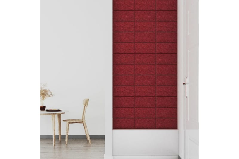 beBasic vægpaneler 12 stk. 30x15 cm 0,54 mÂ² stof vinrød - RÃ¸d - Vægpanel & panelplade