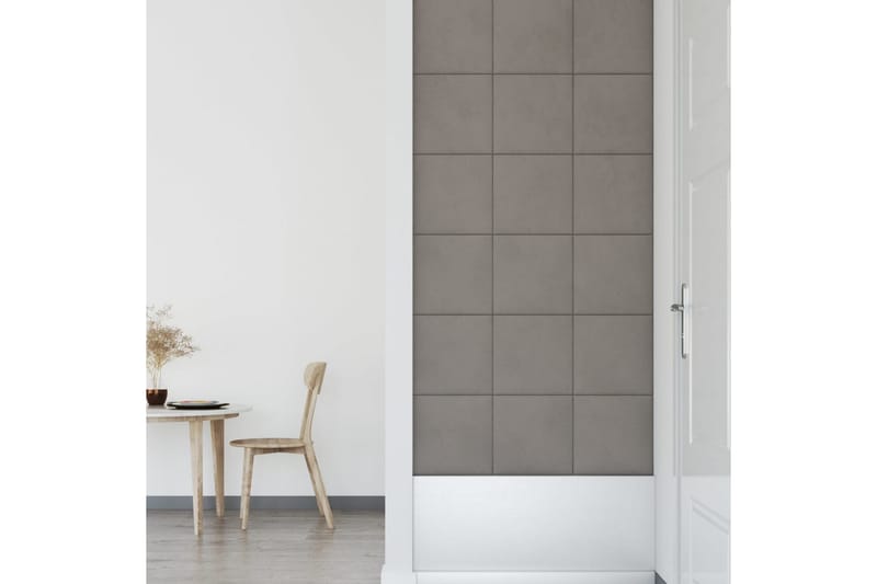 beBasic vægpaneler 12 stk. 30x30 cm 1,08 mÂ² fløjl lysegrå - GrÃ¥ - Hus & renovering - Byggeri - Gulv, væg & tag - Gulv & vægbeklædning - Vægpanel & panelplade
